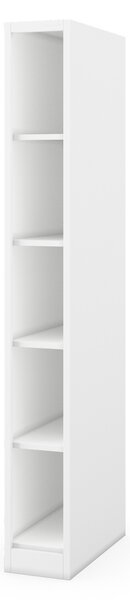 Úzky kovový regál, archivačný na dokumenty biely: TIM 250 x 1950 x 600 mm