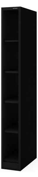 Úzky kovový regál, archivačný na dokumenty čierny: TIM 250 x 1950 x 600 mm