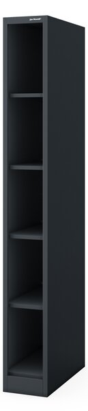 Úzky kovový regál, archivačný na dokumenty antracitový: TIM 250 x 1950 x 600 mm