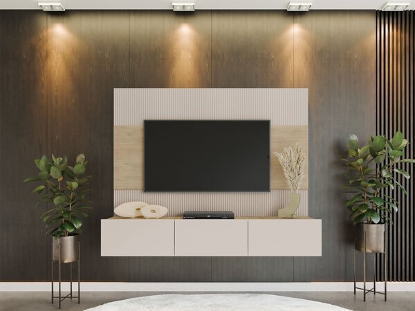 Mirjan24 Nástenná Tv skrinka Cypria III, Farby: orech okapi / orech okapi + travertín 5903211506178