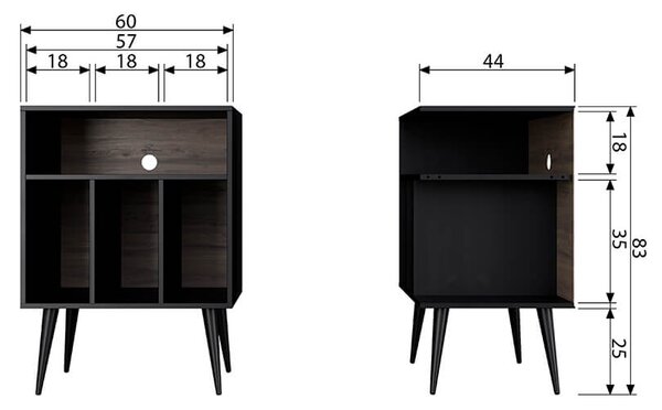 MUZZA ODKLADACÍ STOLÍK JAMES 83 X 44