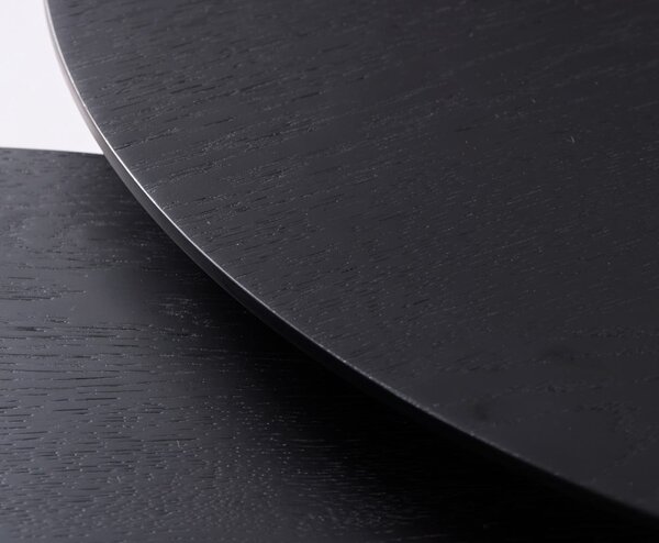 Čierne okrúhle konferenčné stolíky v súprave 2 ks ø 88 cm Adda – Unique Furniture