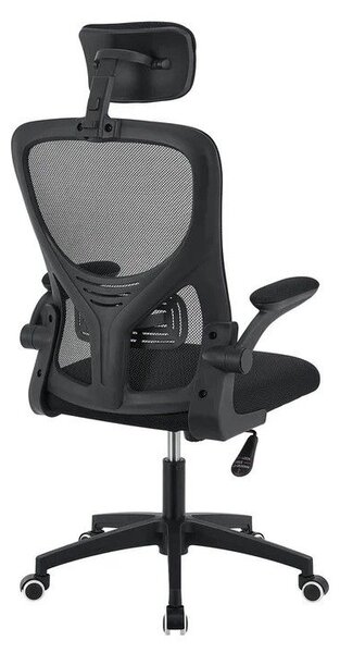 Ergonomická kancelárska stolička, čierna s opierkou hlavy