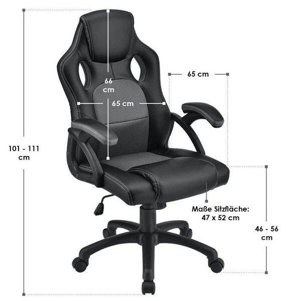 Ergonomická kancelárska stolička, čierna, polohovateľná opie