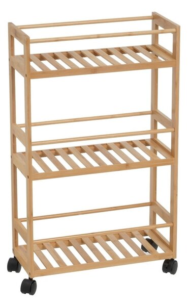 Bambusový pojazdný regál v prírodnej farbe 44x75 cm – Casa Selección