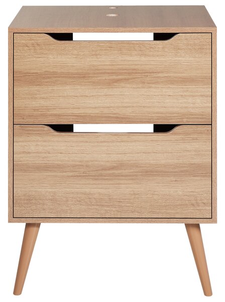 Skrinka pod umývadlo svetlohnedá MDP drevotrieska 60 x 80 cm so zásuvkami úložný nábytok do kúpeľne