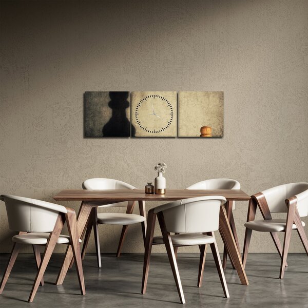 Obraz - Šach 2 (s hodinami) (90x30 cm)