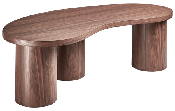 Konferenčný stolík tmavohnedý MDF vrchná doska dyha 130 x 52 cm moderný dizajn obývacia izba