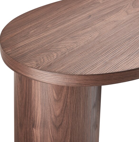 Konferenčný stolík tmavohnedý MDF vrchná doska dyha 130 x 52 cm moderný dizajn obývacia izba