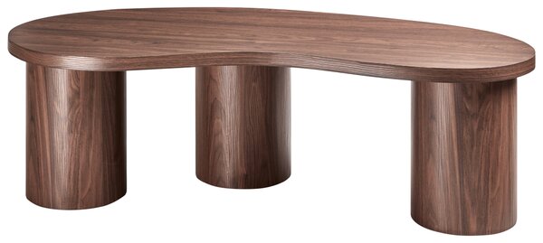 Konferenčný stolík tmavohnedý MDF vrchná doska dyha 130 x 52 cm moderný dizajn obývacia izba
