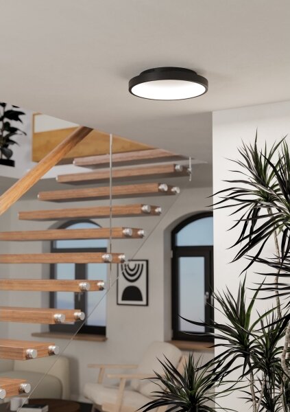 Eglo 901909 - LED RGBW stmievateľné stropné svietidlo LORETELLO-Z LED/19,6W/230V pr.35cm čierna