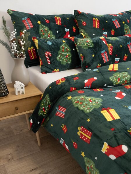 Vianočné mikroplyšové obliečky Exclusive – Vianočný stromček
