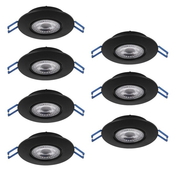 Eglo 300191 - SADA 7xLED zapustených svietidiel GEDREZ LED/4,9W/230V pr. 9 cm čierna
