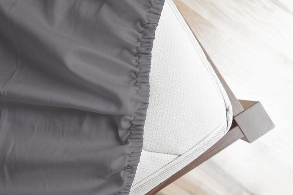 Prestieradlo Středně šédé PREMIUM Bavlněný mikroplyš 90-100 x 200-220/30