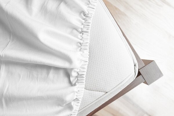 Prestieradlo Bílé PREMIUM Bavlněný mikroplyš 90-100 x 200-220/30
