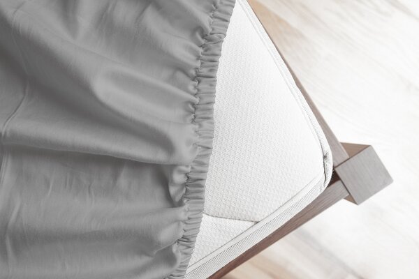 Prestieradlo Světle šedé PREMIUM Bavlněný mikroplyš 90-100 x 200-220/30