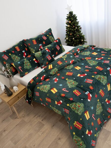 Vianočné mikroplyšové obliečky Exclusive – Vianočný stromček