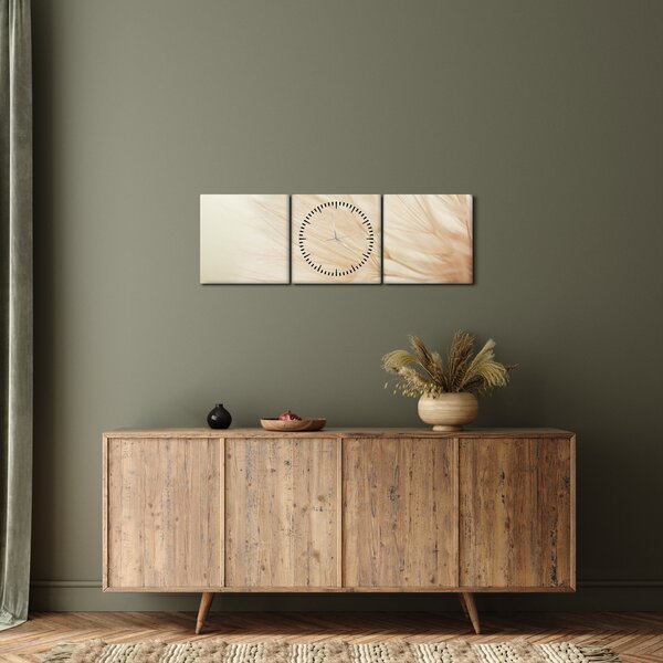 Obraz - Detaily kvetu (s hodinami) (90x30 cm)