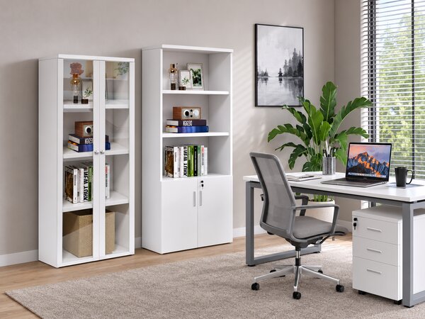 Kancelárska knižnica Houseland Prime Core 01 80 cm biela