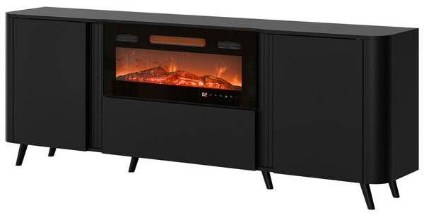 Mirjan24 Skrinka s krbom Newort 200 EF, Farby: čierna matná / čierna san sebastian 5903211369308