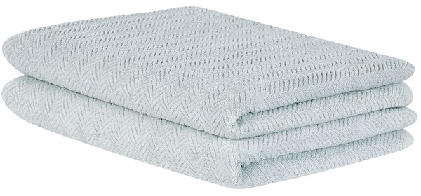 Sada 2 uterákov mätová froté bavlna 100 x 150 cm vzor chevron osuška klasický moderný štýl kúpeľňa