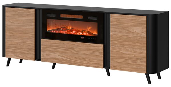 Mirjan24 Skrinka s krbom Newort 200 EF, Farby: čierna matná / čierna san sebastian 5903211369308