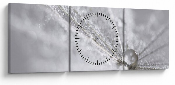Obraz - Kvapka vody (s hodinami) (90x30 cm)