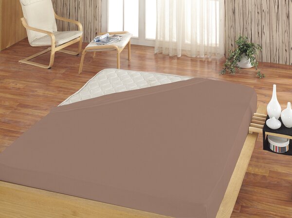 Prestieradlo Hnědé PREMIUM Bavlněný mikroplyš 90-100 x 200-220/30