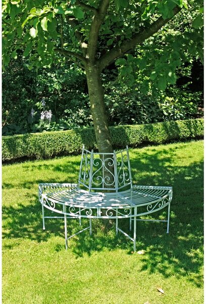 Biela kovová záhradná lavica Varda – Garden Pleasure