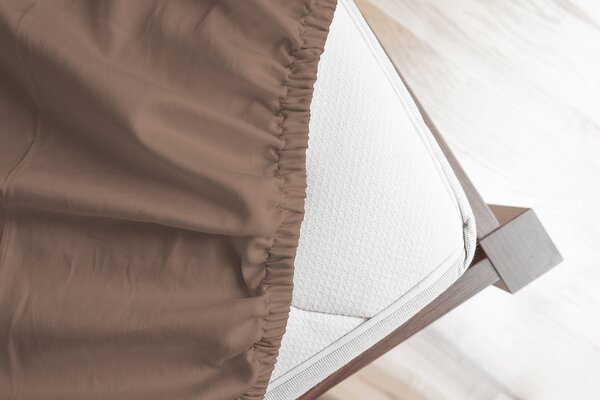 Prestieradlo Hnědé PREMIUM Bavlněný mikroplyš 90-100 x 200-220/30