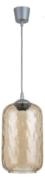 Brilagi -LED luster na lanku R GLASS 1xE27/60W/230V pr. 14 cm strieborná/dymovo-hnedá