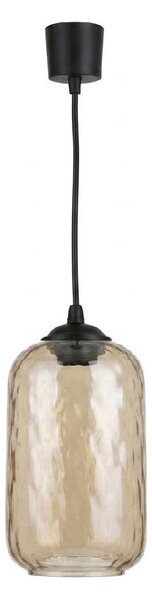 Brilagi - LED závesný luster na lanku R GLASS 1xE27/60W/230V pr. 14 cm čierna/dymovo-hnedá