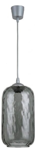 Brilagi - LED luster na lanku R GLASS 1xE27/60W/230V, priemer 14 cm, strieborná/dymová sivá