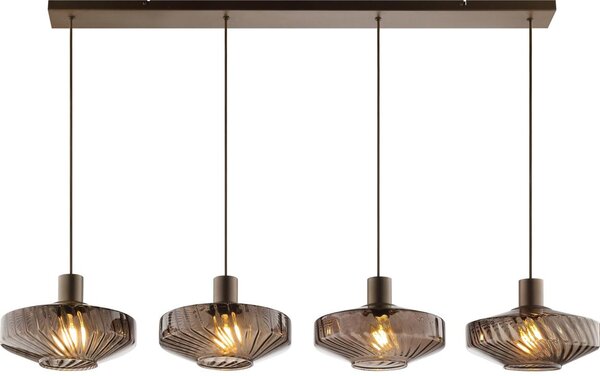 Brilliant - Luster na lanku LYN 4xE27/20W/230V hnedá/dymovo-hnedá