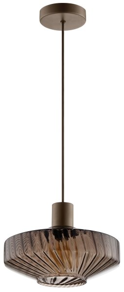 Brilliant - Luster na lanku LYN 1xE27/20W/230V priemer 28 cm hnedá/dymovo-hnedá