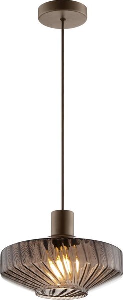 Brilliant - Luster na lanku LYN 1xE27/20W/230V priemer 28 cm hnedá/dymovo-hnedá