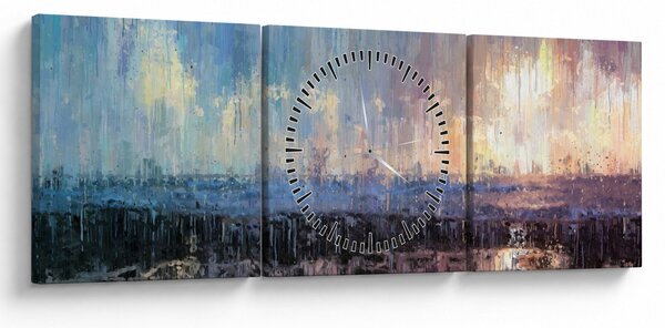Obraz - Abstrakcia (s hodinami) (90x30 cm)