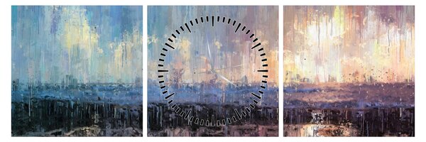 Obraz - Abstrakcia (s hodinami) (90x30 cm)