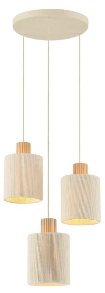 Brilliant - Závesné svietidlo na lanku ARLO 3xE27/20W/230V pr. 40 cm krémové