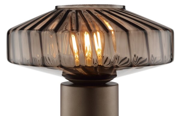 Brilliant - Stolová lampa LYN 1xE27/20W/230V hnedá/dymová hnedá