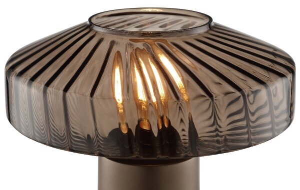 Brilliant - Stolová lampa LYN 1xE27/20W/230V hnedá/dymová hnedá