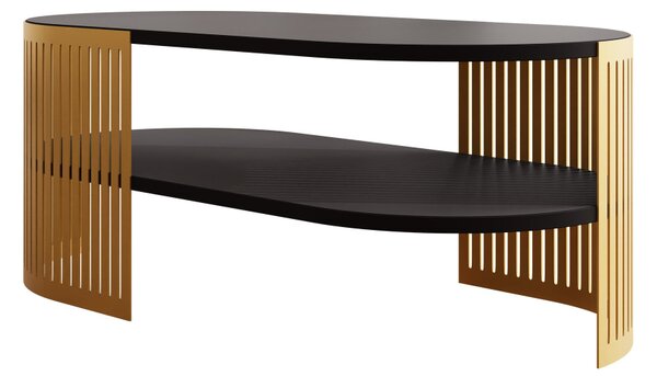 Mirjan24 Konferenčný stolík Zinzit Gold II, Farba: zlatá/biely mramor 5903211392023