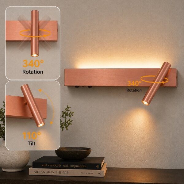 Brilagi -LED nástenné bodové svietidlo ARLIX LED/3W/230V + LED/7W bronzové CRI 90