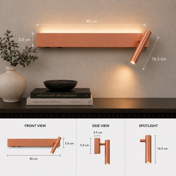 Brilagi -LED nástenné bodové svietidlo ARLIX LED/3W/230V + LED/7W bronzové CRI 90