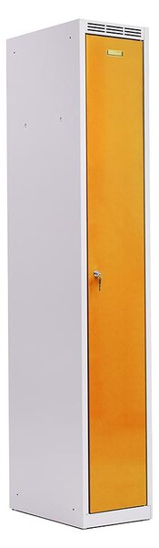 Kovová šatníková skriňa Trestles SS1M 1800 × 312 × 500 mm, 1 priečinok, žlté dvere Typ zámku: otočný, Podnožka: sokl