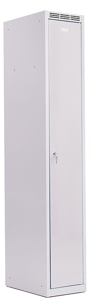 Kovová šatníková skriňa Trestles SS1M 1800 × 312 × 500 mm, 1 priečinok, sivé dvere Typ zámku: cylindrický, Podnožka: sokl