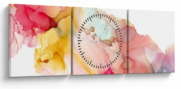 Obraz - Atramentová abstrakcia (s hodinami) (90x30 cm)