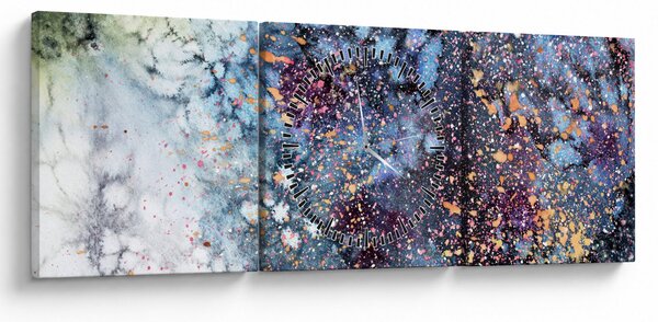 Obraz - Abstrakcia (s hodinami) (90x30 cm)