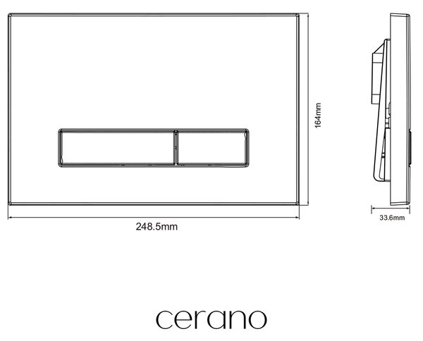 CERANO - Kompletný podomietkový WC set Lite/Dure - biela lesklá - WC tlačidlo Slim, zlatá - na zamurovanie - 51x35 cm