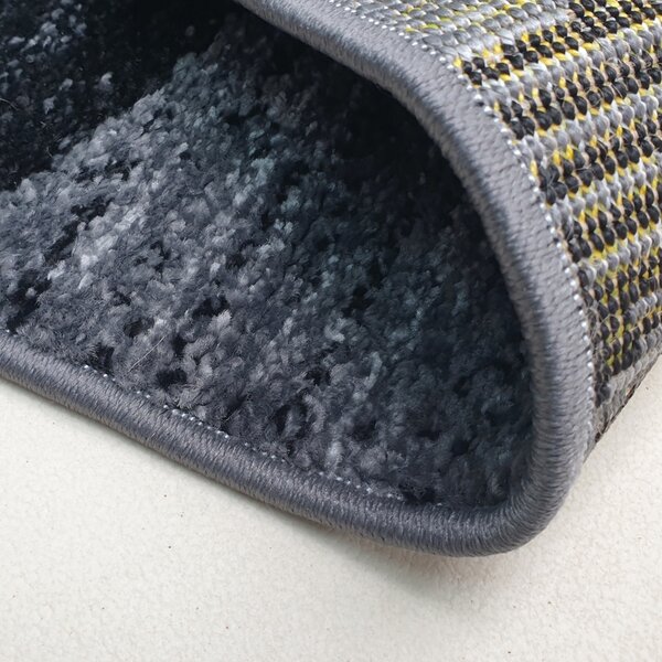 Spoltex , Kusový koberec Florida New 308-72 grey/black, 120x170, šedá, chodba / predsieň